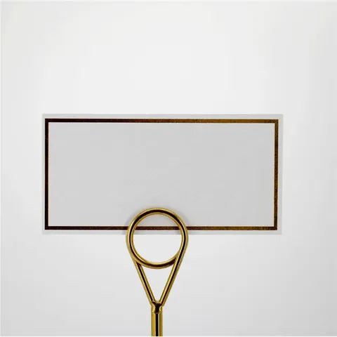Elegant White Wedding Place Cards With Gold Foil Border Rectangular Table Name Cards For Banquet Party Guest Seating Decor