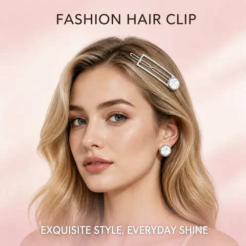 Modern Minimalistisch Geometrisch Hohl Rechteck Metall Haarspange Für Damen Legierung Haarnadel Mit Marmormuster Harz Seitenclip Schmuck