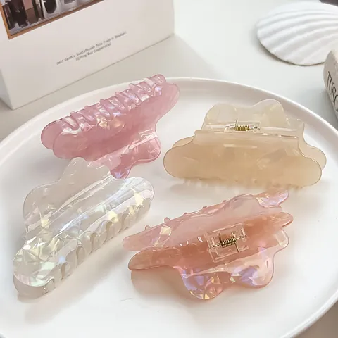 Wolkenform Irisierend Meerjungfrau Haarklammer Für Damen High-End Phantom PVC Große Haifisch-Clip Elegante Haar-Accessoires