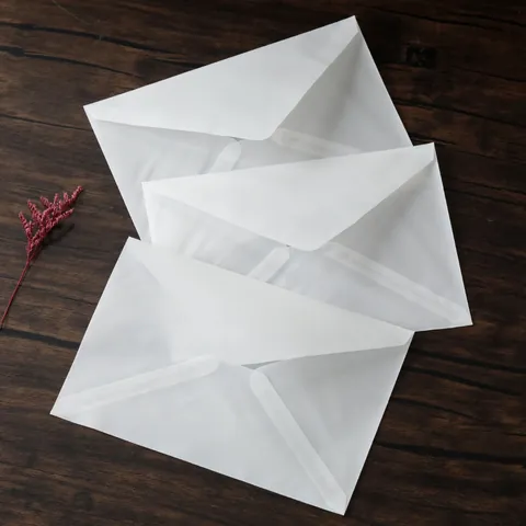 Buste in Carta Lucida Traslucida Quadrate Rettangolari Smerigliate per Inviti Matrimonio Biglietti Auguri Imballaggio Stile Europeo