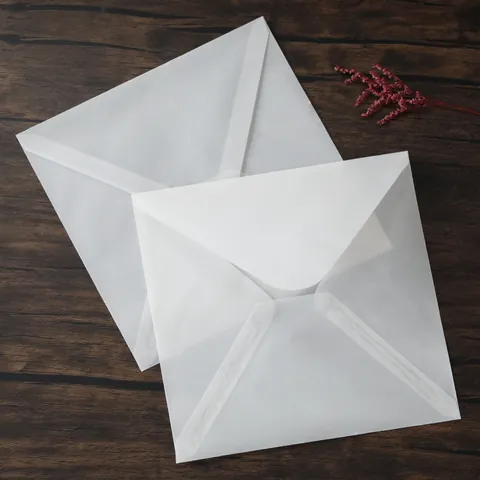 Buste in Carta Lucida Traslucida Quadrate Rettangolari Smerigliate per Inviti Matrimonio Biglietti Auguri Imballaggio Stile Europeo