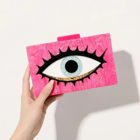 Evening Clutch Tasche Acryl Evil Eye Marmormuster Hartschale Handtasche Umhängekette Party Hochzeit Für Damen