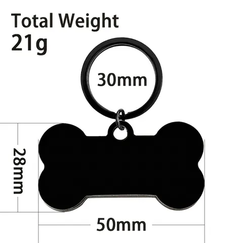 Bone Shaped Stainless Steel Pet ID Tag Blank Metal Keychain For Dogs Cats Personal Identification Blank Material Gift