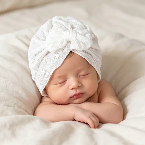 Baby Soft Elastic Mesh Turban Hat With Double Layer Bow Cute Indian Headwrap For Newborn Toddler Girls Hair Accessories