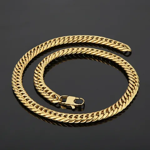 Collar Y Pulsera De Cadena De Eslabones Cubanos Acero Inoxidable Pesado Hip Hop Punk Joyería Para Hombre Mujer