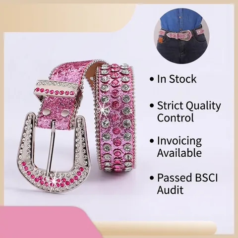 Cintura di Lusso con Strass Donna Stile Western Y2K in Pelle PU Per Jeans Festa Accessori Moda Punk