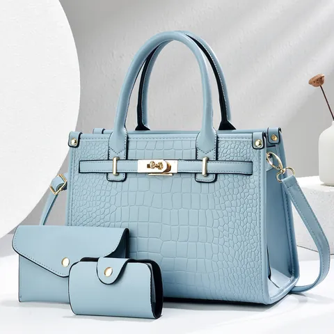 Bolso de Mano para Mujer de Cuero PU con Patrón de Cocodrilo Bolso de Mano Sobre Portatarjetas Bolso de Hombro Moda Gran Capacidad