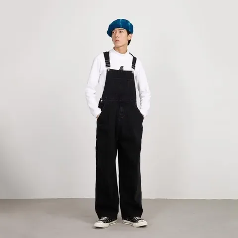 High Street Style Τζιν Σαλοπέτα Άνδρες Γυναίκες Unisex Χαλαρή Ίσια Jumpsuits Vintage Πλυμένο Ρούχα Εργασίας Cargo Παντελόνι με Τιράντες
