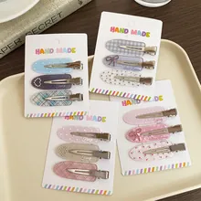 Sweet Waterdrop Hair Clips Fabric Wrapped Non-Slip Side Fringe Barrette Delicate Rhinestone Bow Knot Headwear For Women Girls Jewelry