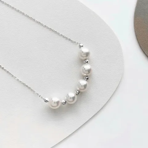 Bracciale in Argento Sterling 925 Placcato Oro Con Perle per Donna Minimalista Stile Coreano Regolabile Gioielli Regalo