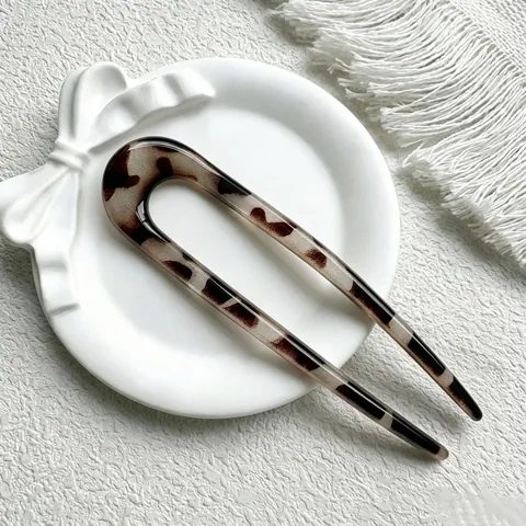 U-Shaped Hair Sticks Minimalist Plastic Resin Hair Pins French Style Chignon Forks Retro Daily Accessories For Women