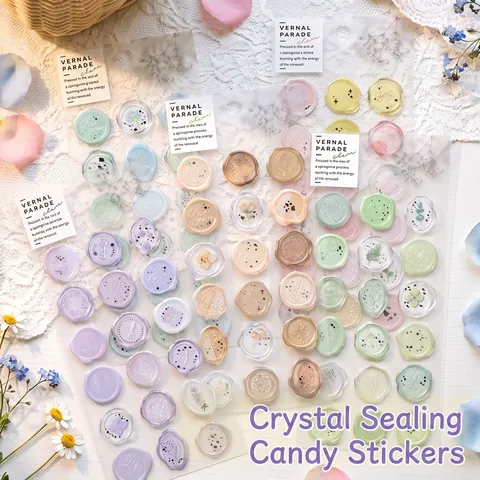 Imitatie Lakstempel Stickers PVC Reliëf Envelop Verzegeling Scrapbooking Dagboek Vintage Bloemen Etiketten Zelfklevend