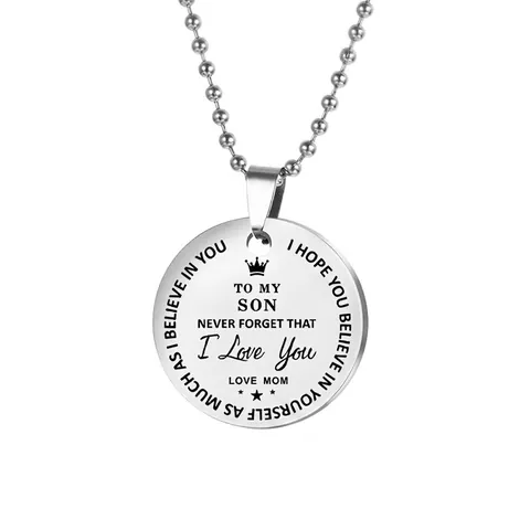 Collana Con Ciondolo In Acciaio Inossidabile Citazioni Ispiratrici Incise Per Figlio Figlia Da Mamma Papà Catena A Sfere Gioielli Minimalisti