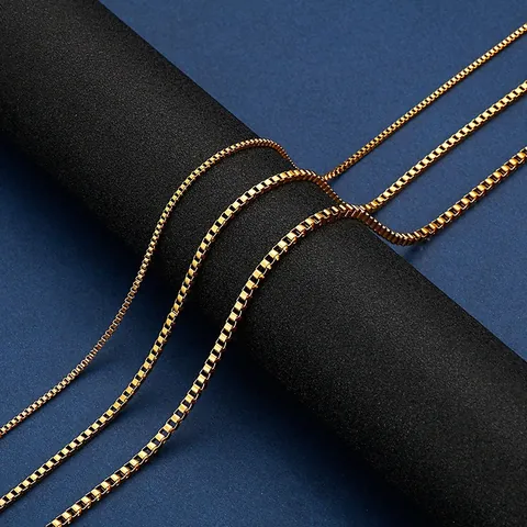 Box Chain Ketting Roestvrij Staal Venetiaanse Schakelketting Voor Heren Dames Minimalistische Mode Sieraden Eenvoudige Metalen Choker