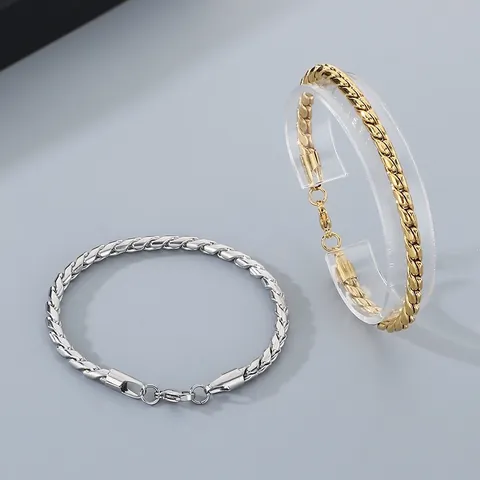 Minimalist Stainless Steel Twisted Dragon Bone Chain Bracelet For Men Unisex Niche Individual Fashion Link Bracelet Jewelry Gift