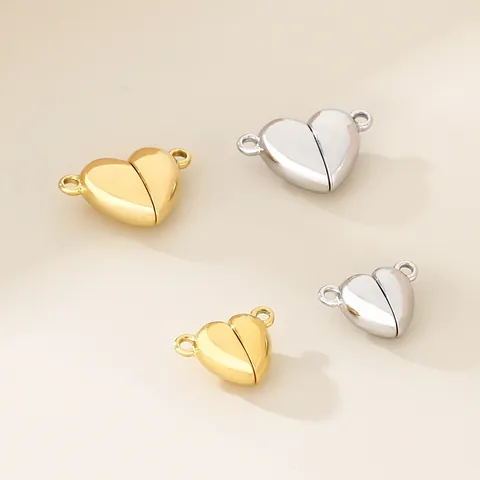 Chiusura Magnetica a Forma di Cuore in Acciaio Inossidabile Connettore per Creazione Gioielli Bracciali Collane Fai da Te