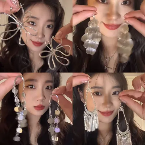 Metallic Tassel Dangle Earrings For Women Luxury Rhinestone Artificial Pearl Copper Drop Earrings Formal Banquet Evening Jewelry