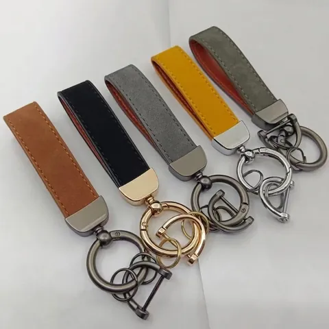 Universal PU Leather Keychain For Car Keys Metal Zinc Alloy Key Ring For Men Women Multi Colors Minimalist Key Accessory