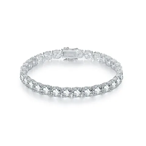 925 Sterling Silver Moissanite Rhinestone Tennis Bracelet Hip Hop Fashion Unisex Sparkling Link Bracelet Jewelry Gift