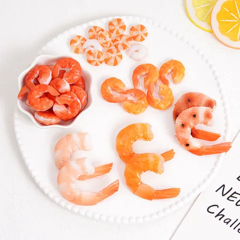 Portachiavi Modello Cibo Gamberetto in PVC Realistico Pendente Creativo ai Frutti di Mare per Borsa Portachiavi Auto Fai da Te