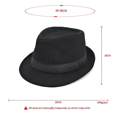 Herren Vintage Fedora Hut Kurze Krempe Wollfilz Jazz Hut Mit Schwarzem Band Gestreift Kariert Formelle Party Gentleman Kappe