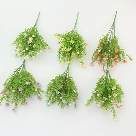 Artificial Silk Jasmine Flower Bouquet Seven Branches Small Daisy Wildflower For Home Decor Wedding Photography Props
