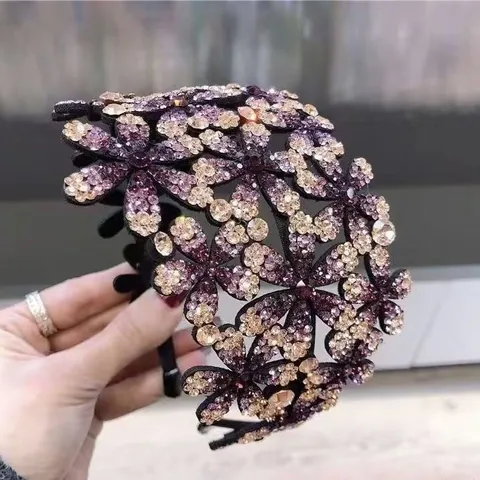 Lussuoso Cerchietto con Strass per Donna Fascia per Capelli con Fiori Cristallo Farfalla Quadrifoglio Accessori Capelli