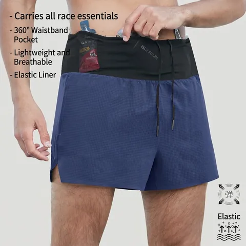 Pantaloncini Sportivi Uomo Vita Alta Asciugatura Rapida Traspirante Corsa Fitness Maratona Allenamento Con Tasca Poliestere