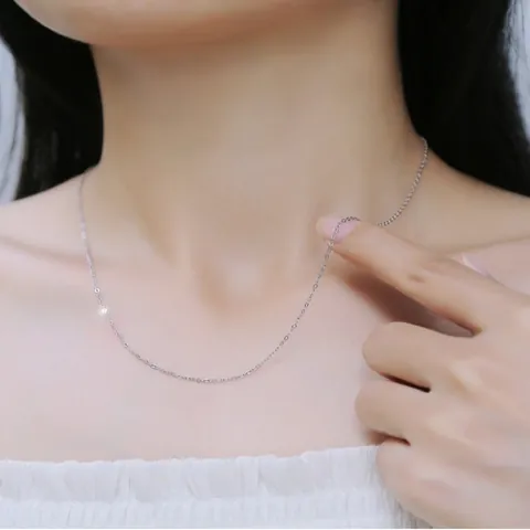 Collana in Argento Sterling S925 per Donna Catena a O Minimalista Accessorio per Collana DIY Chiusura Catena Gioielli