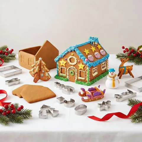Tagliabiscotti Casetta Di Pan Di Zenzero 3D Acciaio Inossidabile Natale DIY Stampi Da Forno Per Decorazione Di Torte