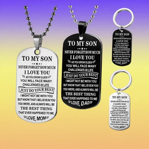 A Mio Figlio Figlia Targhetta Militare Ispiratrice Collana Pendente Portachiavi Gioielli In Acciaio Inoxidabile Regalo Da Mamma Papà