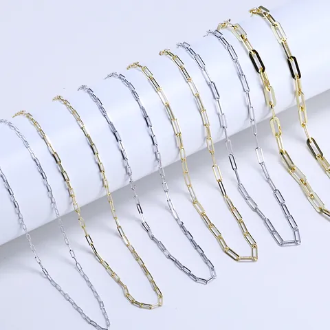 925 Sterling Silver Chain Necklace For Women Minimalist Box Figaro Curb Rope Snake Chain Italian Fashion Jewelry Gift