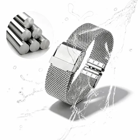 Milanese Mesh Watch Band 304 Stainless Steel Strap Quick Release Woven Bracelet For Men Women Silver Gold Metal Replacement
