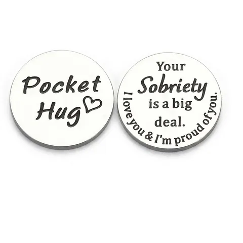 Pocket Hug Token Edelstahl Runde Inspirierende Münze Herz Design Ermutigung Geschenk Für Freunde Familie Abschluss Geburtstag