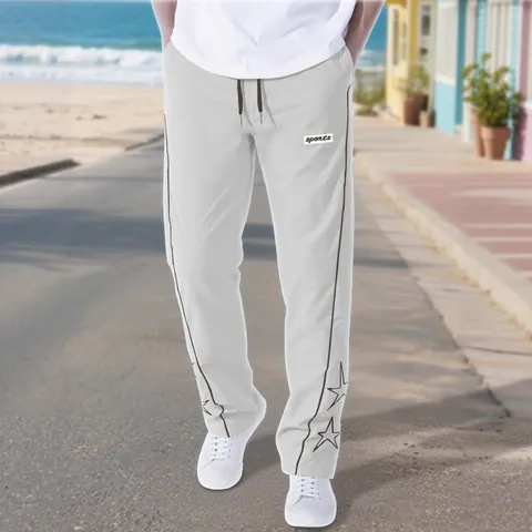 Herren T400 Sport Jogginghose Mit Seitenstreifen Und Sternenmuster Kordelzug Casual Streetwear Lockere Trainingshose Für Outdoor Fitness