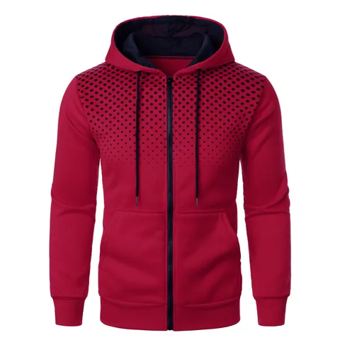 Sweat à Capuche Homme Décontracté Cardigan Avec Impression 3D Pois Dégradé Zip Complet Automne Hiver Sweat Jeunesse Veste
