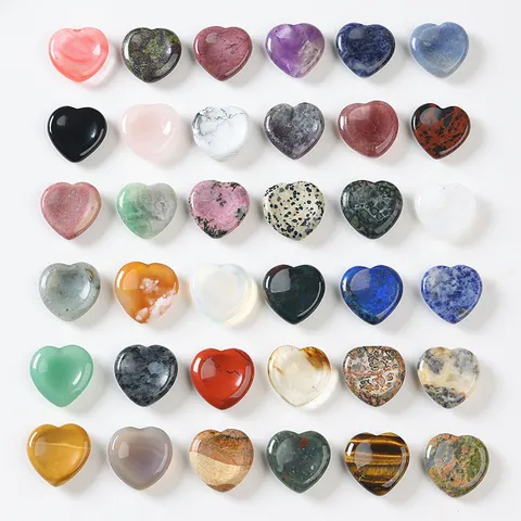 Pietra della Preoccupazione a Cuore Naturale da 30mm Cristallo Guaritore Ametista Quarzo Rosa Agata Pietra da Massaggio per Pollice Lucidata Meditazione Sollievo dallo Stress Decorazione Casa