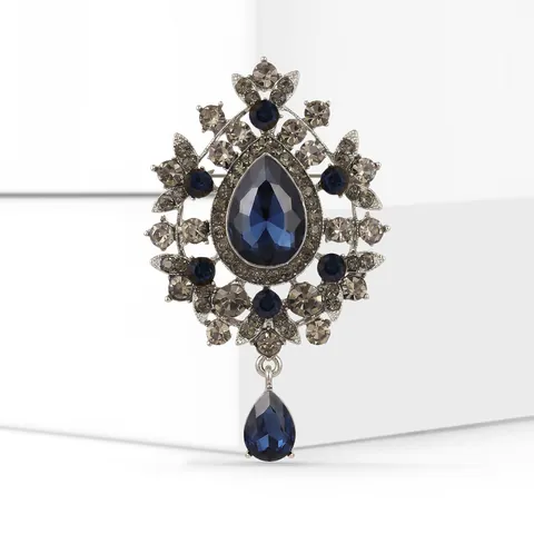 Spilla a Goccia d'Acqua in Cristallo Barocco Vintage da Donna in Lega di Lusso Con Strass per Banchetto Matrimonio Gioielli