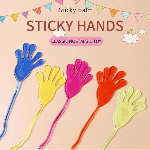 Nostalgic Elastic Sticky Palm Toy Fun Prank Stress Relief Toy Colorful Stretchy Sticky Hand Novelty Toy For Kids Party
