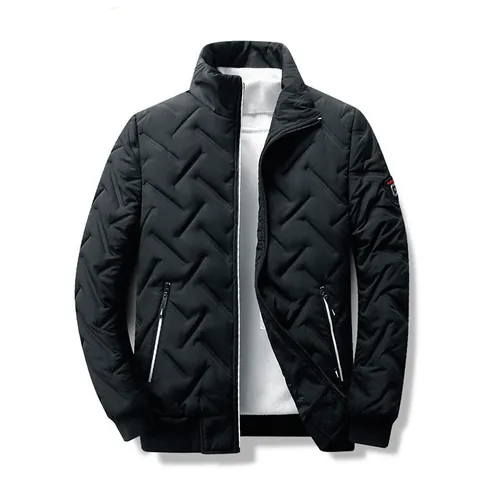 Dames Casual Opstaande Kraag Gewatteerde Jas Winddicht Warm Winter Outwear Geribde Manchetten Jas