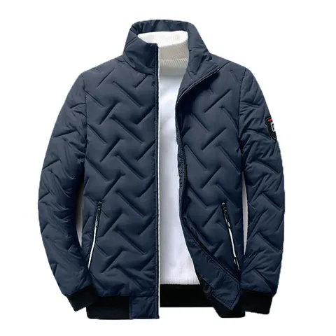 Dames Casual Opstaande Kraag Gewatteerde Jas Winddicht Warm Winter Outwear Geribde Manchetten Jas