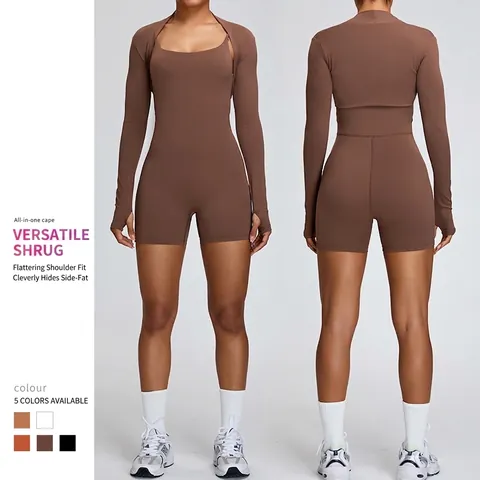 Coprispalle Sportivo Corto da Donna Effetto Nudo Manica Lunga Yoga Fitness Crop Top Con Fori per i Pollici Giacca da Palestra Elastica e Traspirante