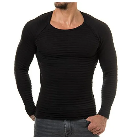 Damen Slim Fit Langarm T-Shirt Gestreift Rippenstruktur Gestrickt Rundhals Modal Casual Pullover Base Layer Top Für Den Alltag