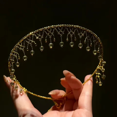 Dames Mode Kunstkristal Kant Franjes Tassel Choker Halsketting Legering Cirkel Ontwerp Sieraden voor Avondfeest