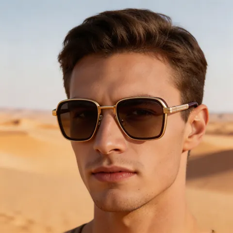 Square Sunglasses Men Retro Metal Plastic Frame UV400 Protection Punk Industrial Style Vintage Eyewear