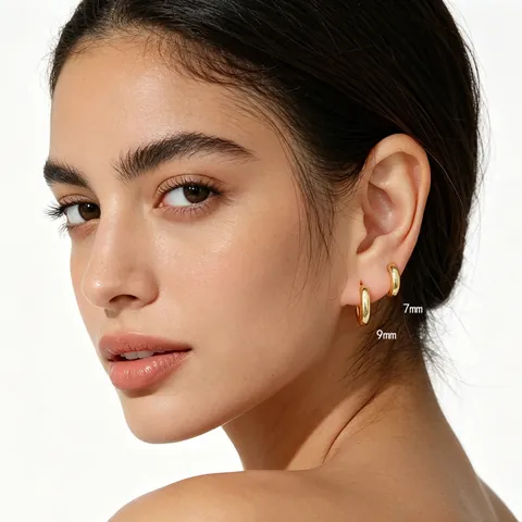 925 Sterling Silver Hoop Earrings Minimalist Round Smooth Polished Geometric Ear Buckles Jewelry For Women