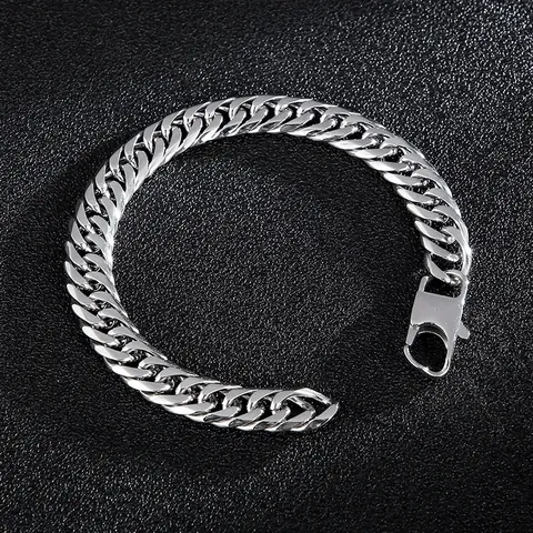 Titanstahl Panzerkette Herren Armband Quadratische Schnalle Hochglanzpoliertes Edelstahl Armband Mode Schmuck Geschenk