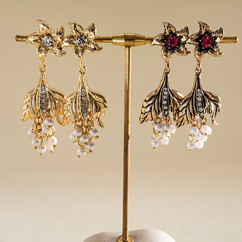 Orecchini a Goccia Vintage in Lega di Perle Artificiali a Stella e Coda di Pesce Squisiti Orecchini in Strass di Lusso Per Donna Gioielli