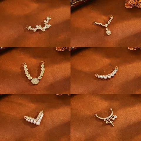 Titanstahl Anhänger Für Damen Ins Stil Strass Künstliche Perle Geometrisch Kreis Wassertropfen Kreuz Anhänger Halskette
