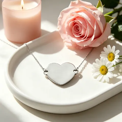 Stainless Steel Mirror Polished Heart Pendant Necklace For Women Couples DIY Laser Engraving Fashion Minimalist Peach Heart Jewelry Gold Rose Gold Black